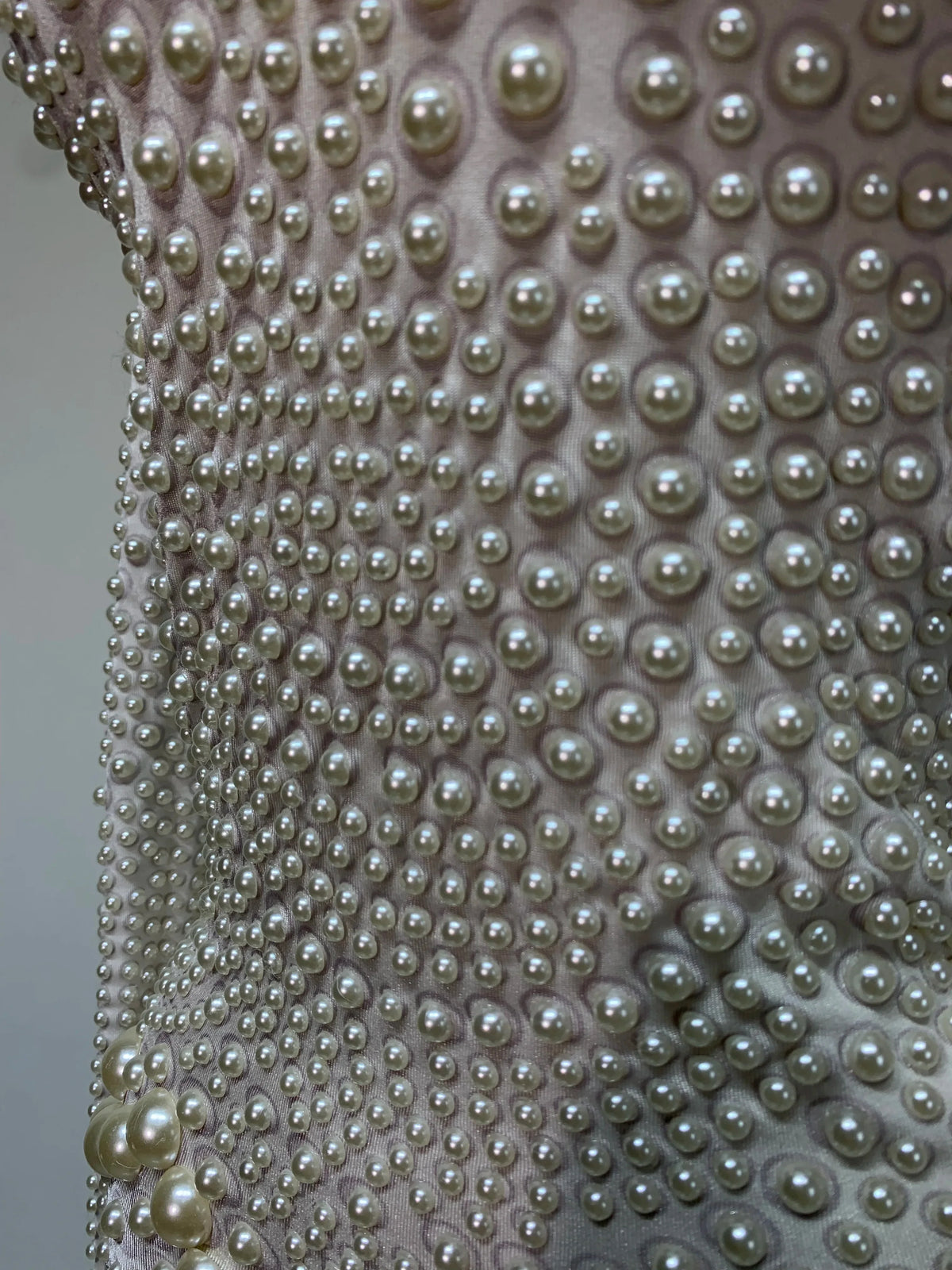 Luxury Pearl Long Sleeve Spandex Stretch Bodysuit Evening Stage Performance Costume