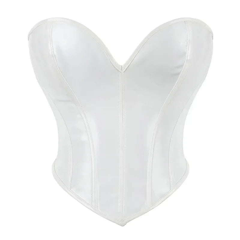 Glossy Faux Leather Corset Top