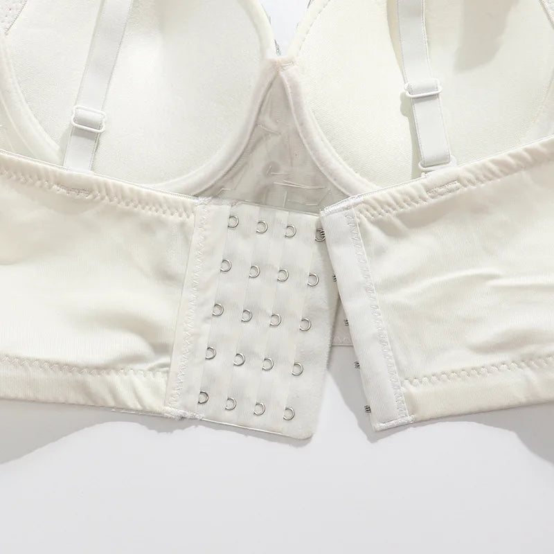 Rhinestone Glitter Bustier Corset Top Hook-and-Eye Nightclub Party Bralette