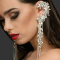 Crystal Tassel Clip-On Ear Cuff