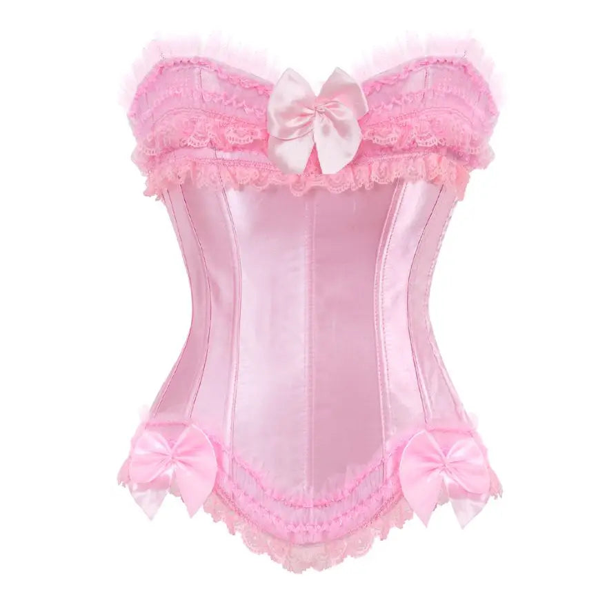 Lace Overbust Corset Bustier | Boned Plus-Size Top