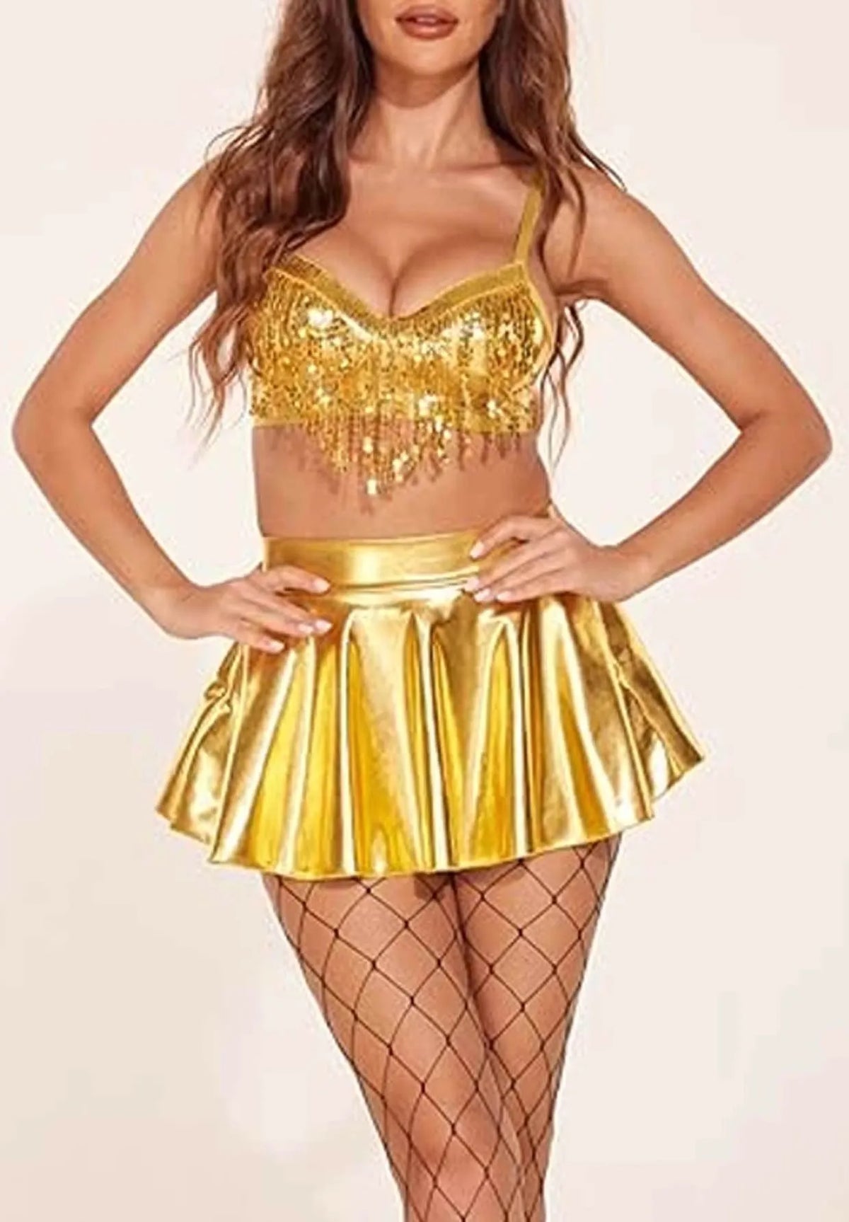 Sequin Fringe Three-Piece Festival Set