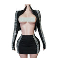 Crystal Halter Crop Top & Mini Skirt Set