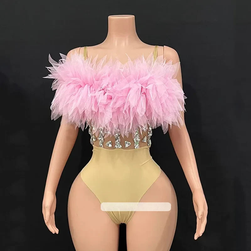 Feather & Rhinestone Festival Bodysuit