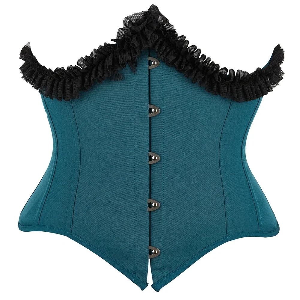 Gothic Lace Ruffle Underbust Corset Bustier