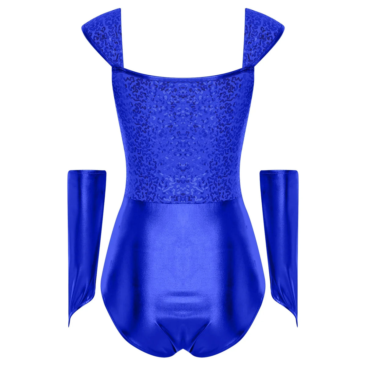 Metallic Sequin Festival Bodysuit with Removable Sleeves