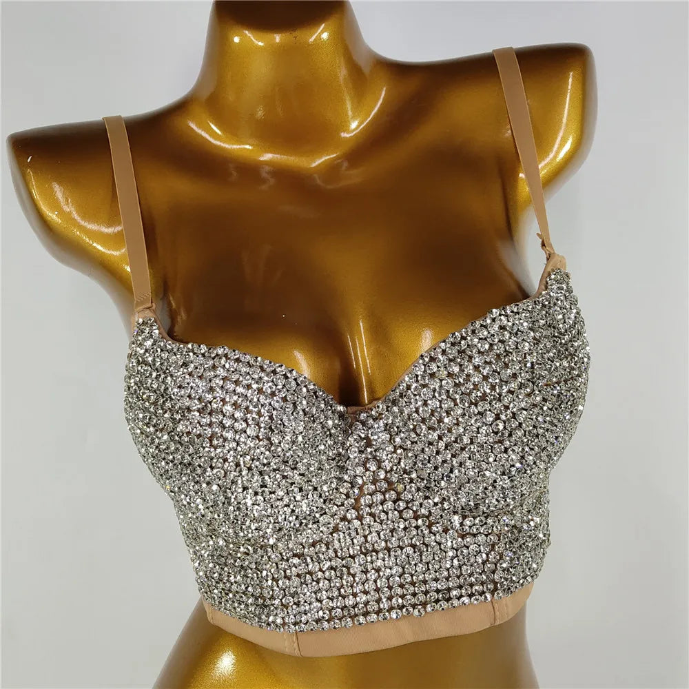 Rhinestone Corset Tank Top