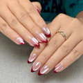 Red Cat Eye Press-On Nails | Almond Style