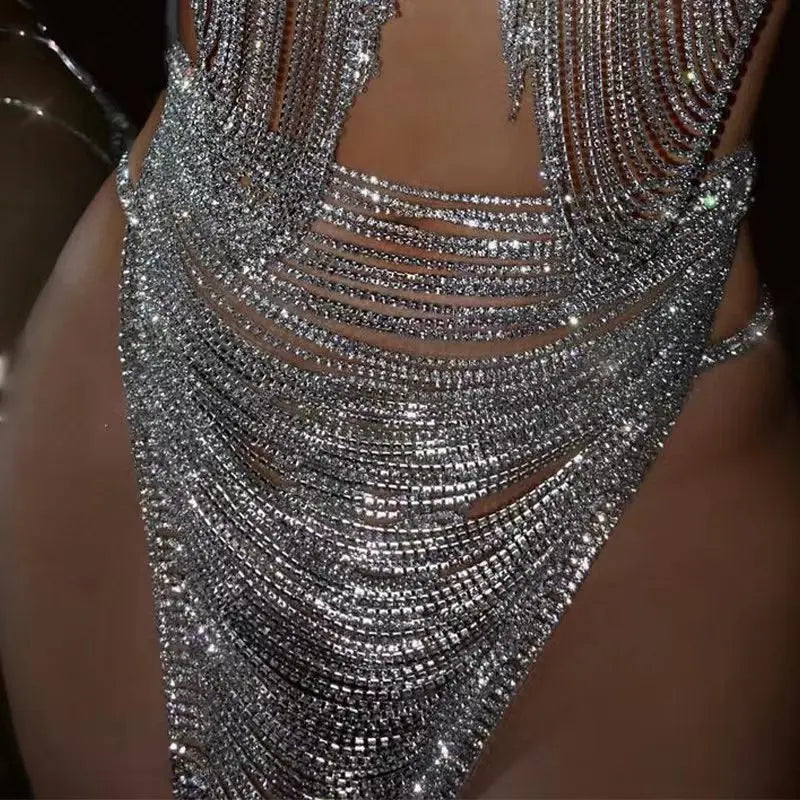 Crystal Tassel Body Chain Set