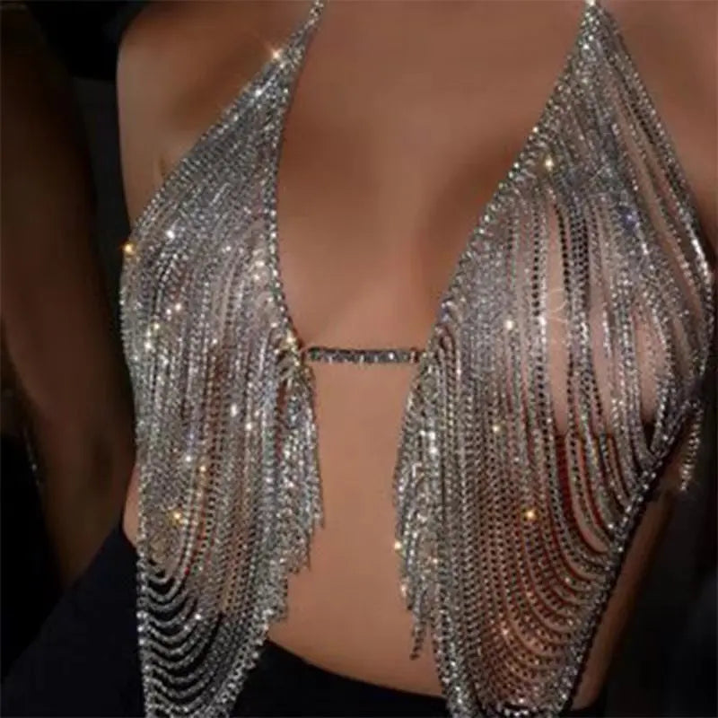 Crystal Tassel Body Chain Set