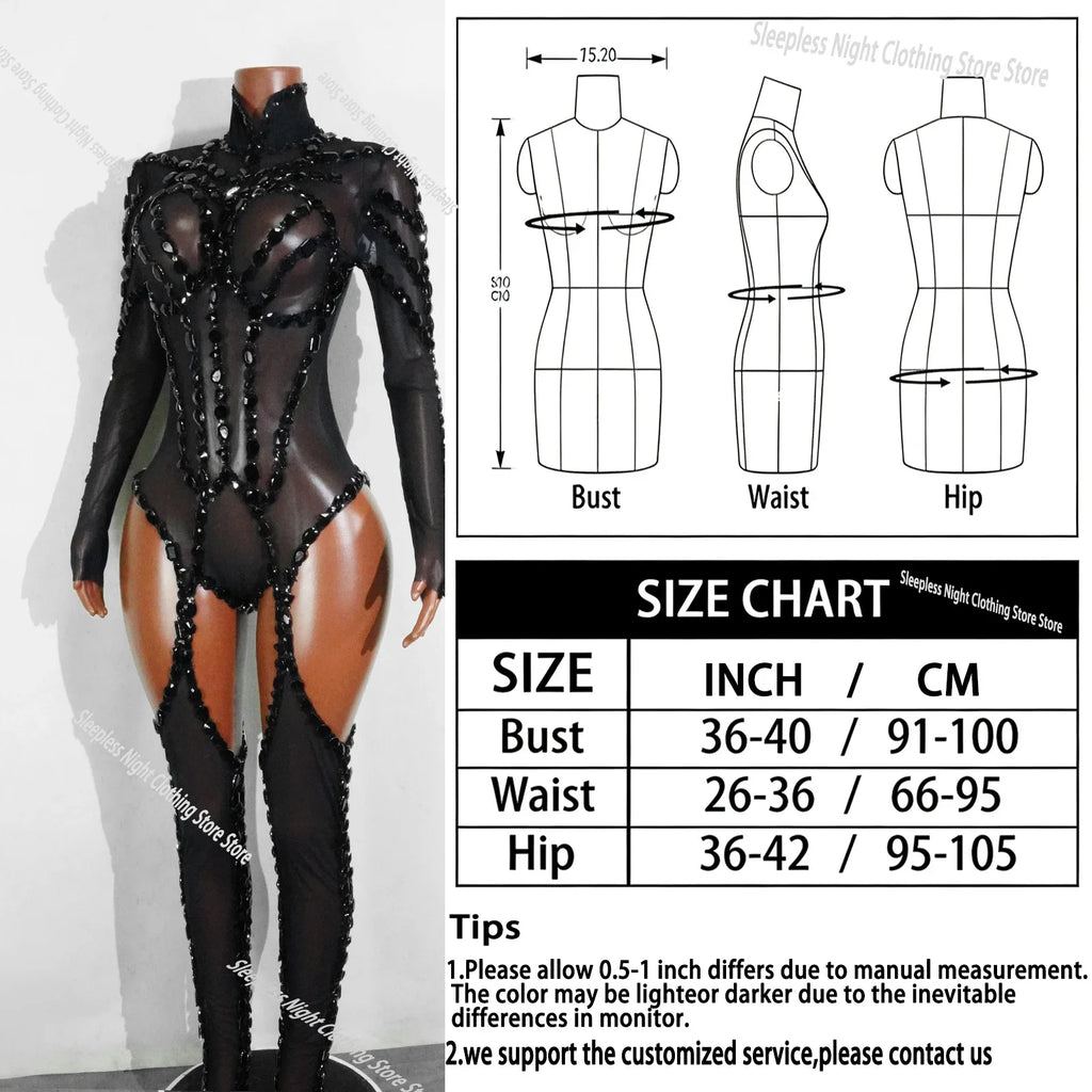 Rhinestone Mesh Festival Jumpsuit Set