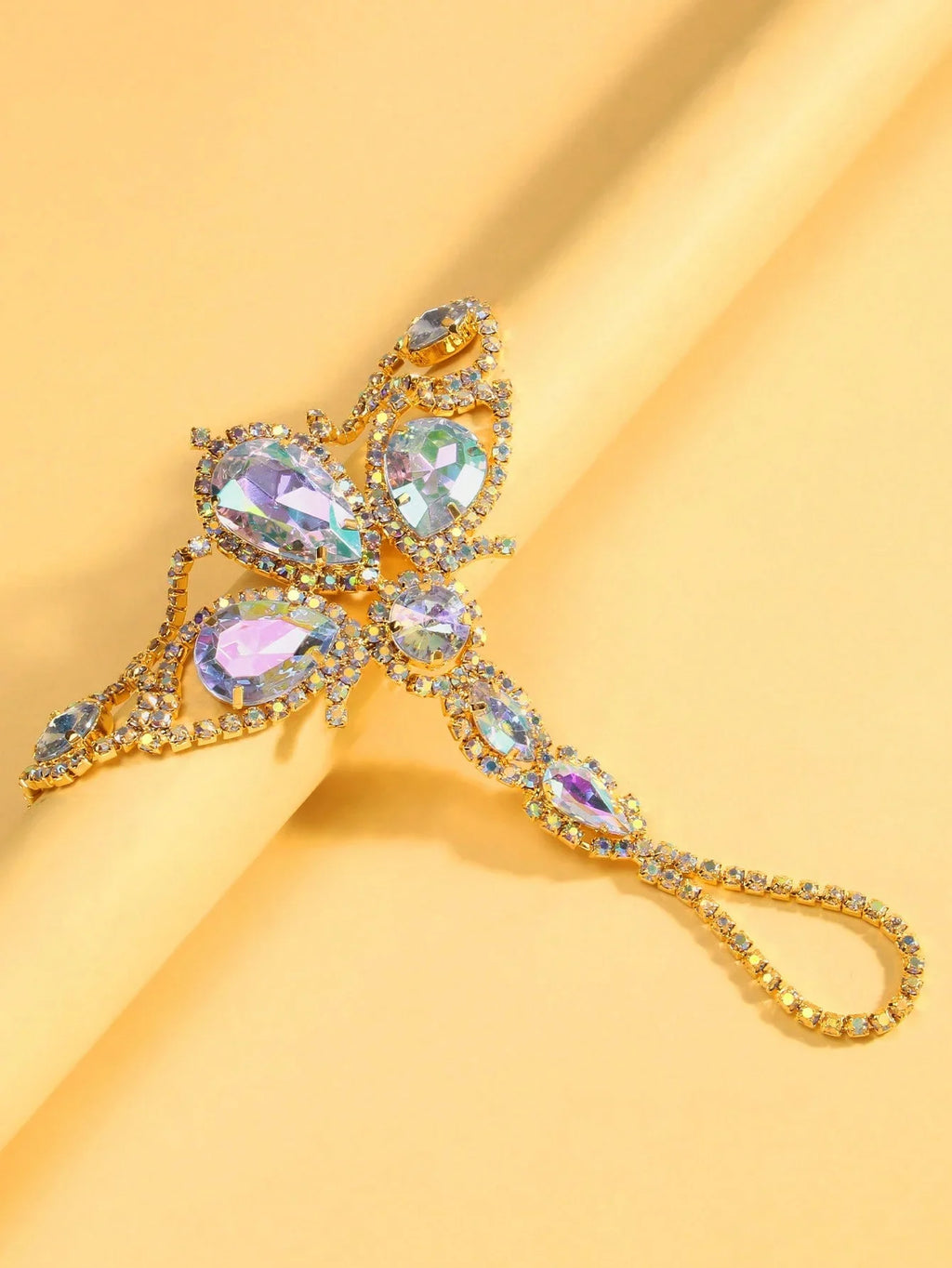 Oversized Crystal Hand Harness Bracelet