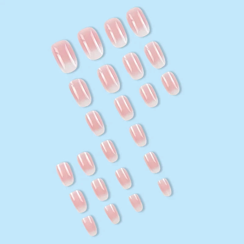 Pink Ombré Press-On Nails | Short Oval, 24 Pieces