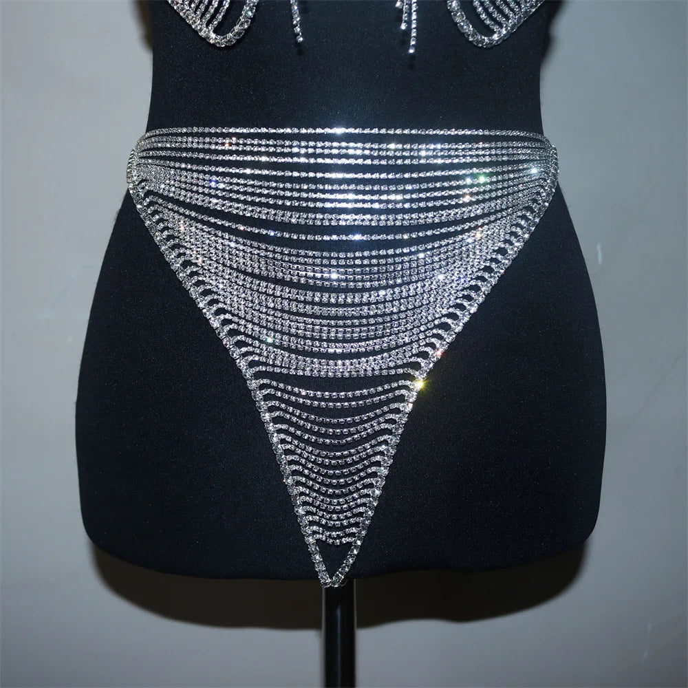Crystal Tassel Body Chain Set