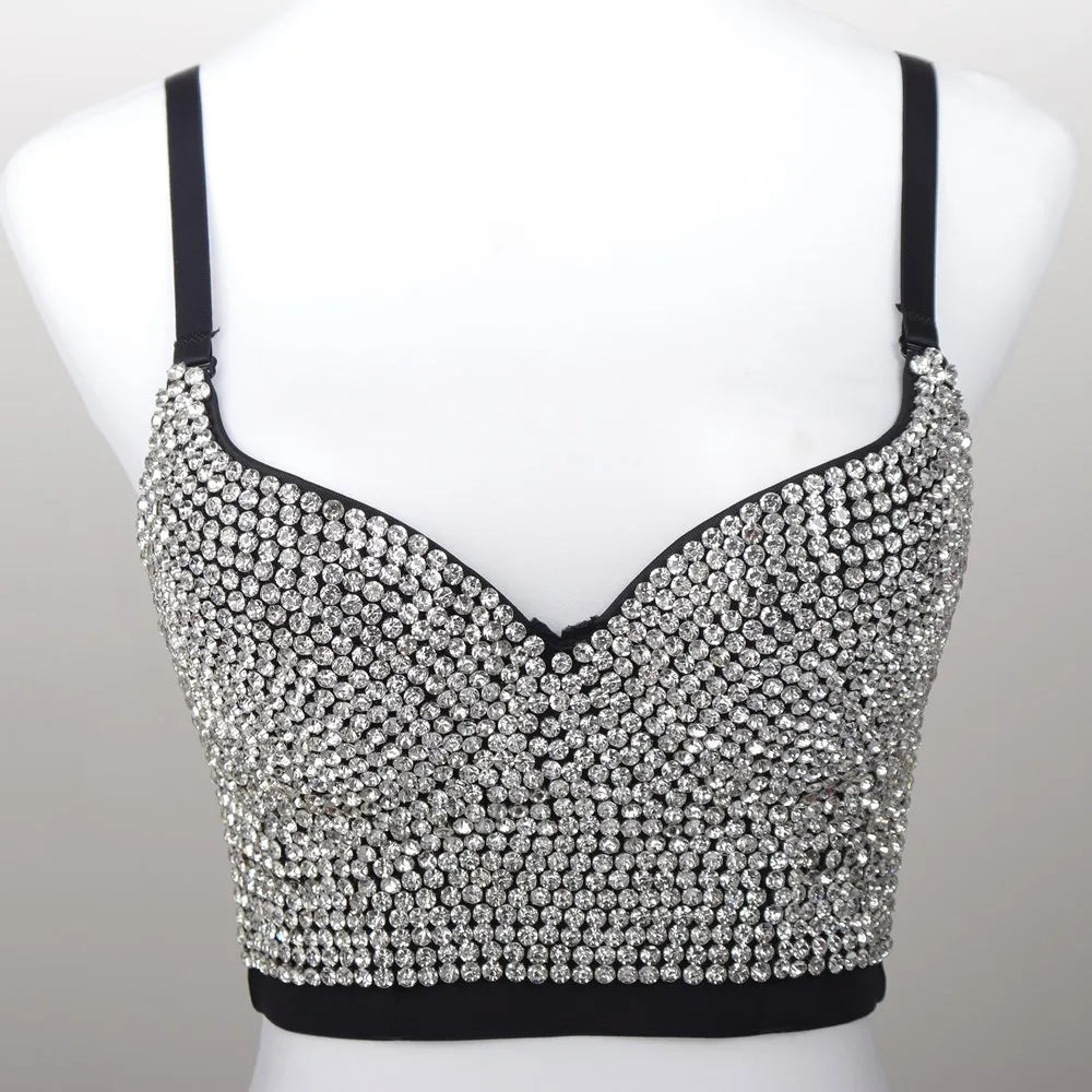 Rhinestone Corset Tank Top
