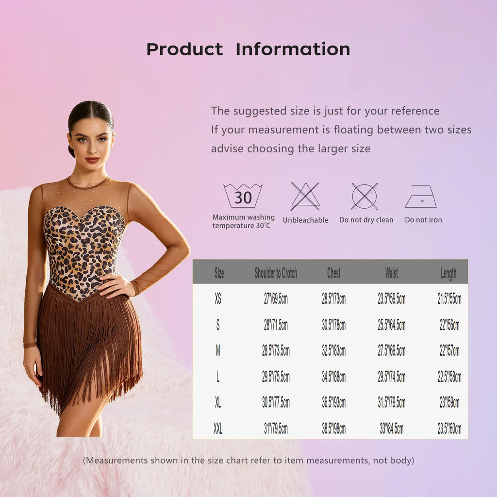 Leopard Rhinestone Fringe Festival Bodysuit