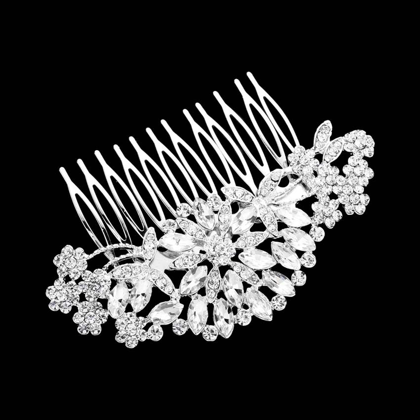 Marquise Crystal Floral Hair Comb