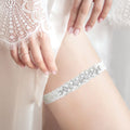 Flower Cluster Crystal Pave Lace Stretch Wedding Garter