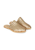 The Luisa Leather Slides Gold