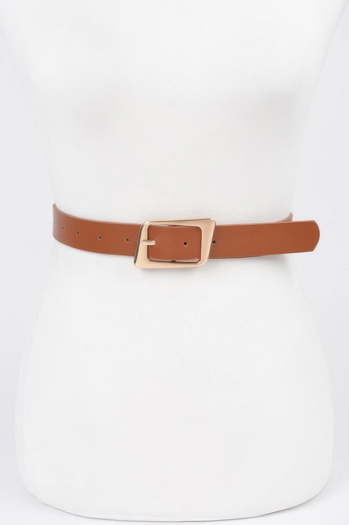 Faux Leather Metal Buckle Belt