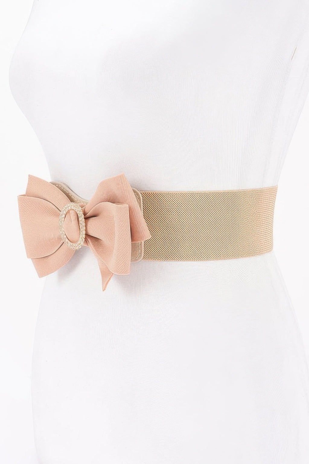 Rhinestone Bow Buckle Stretch Belt