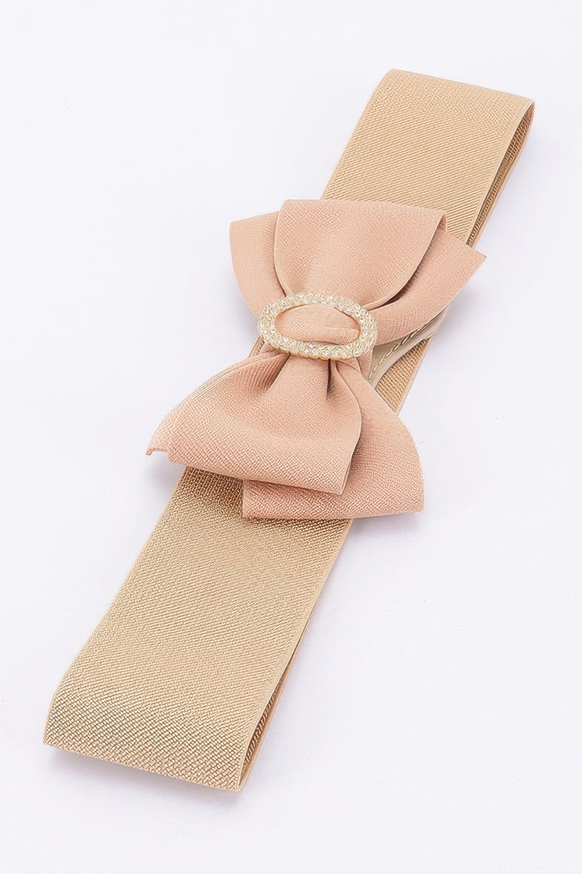 Rhinestone Bow Buckle Stretch Belt