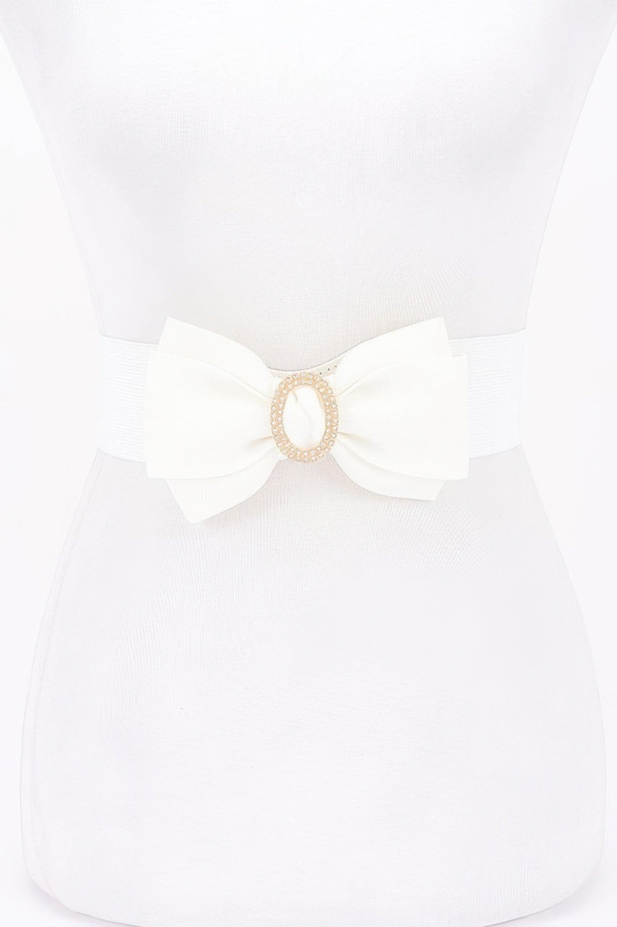 Rhinestone Bow Buckle Stretch Belt