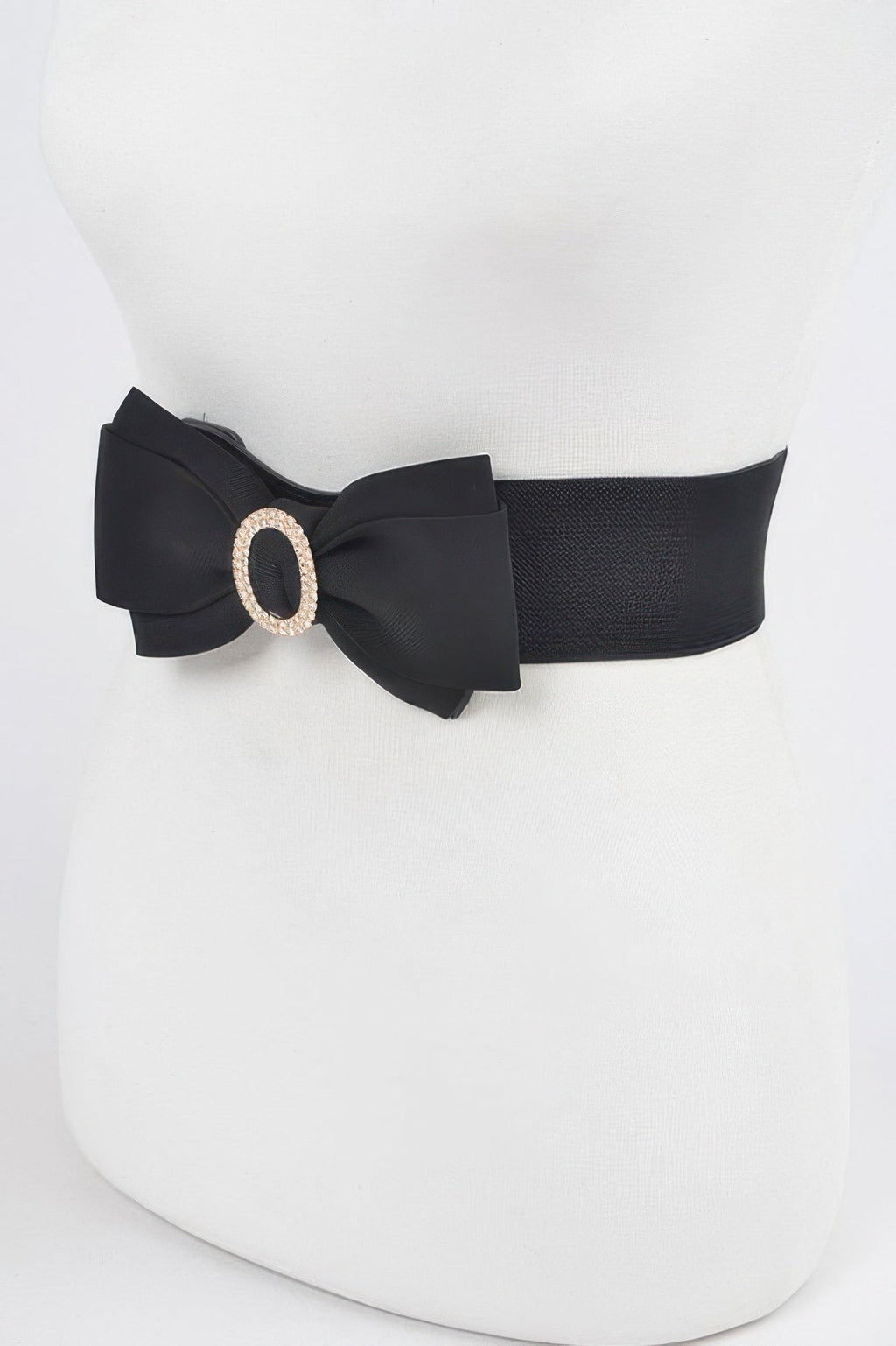 Rhinestone Bow Buckle Stretch Belt