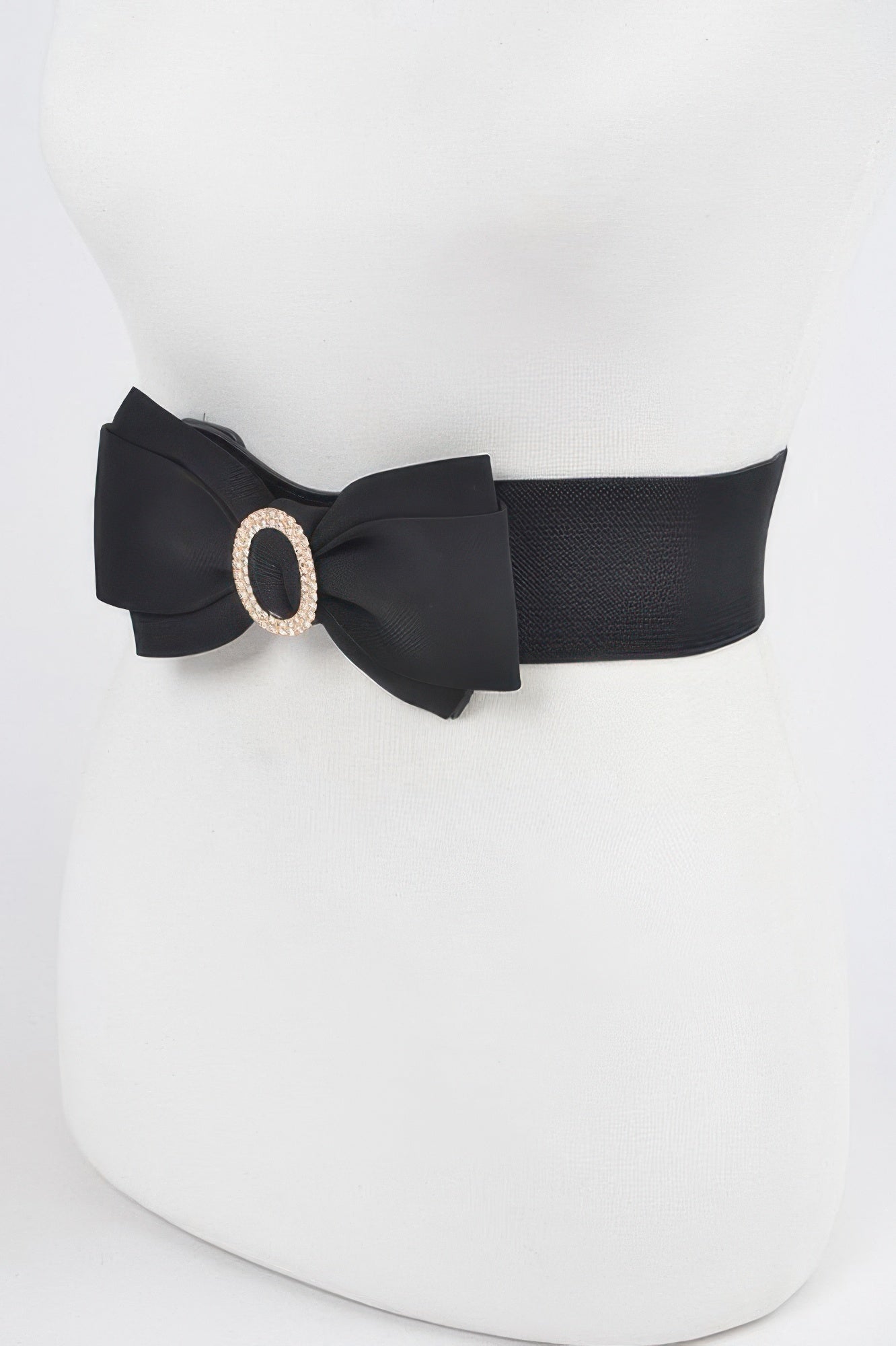 Rhinestone Bow Buckle Stretch Belt