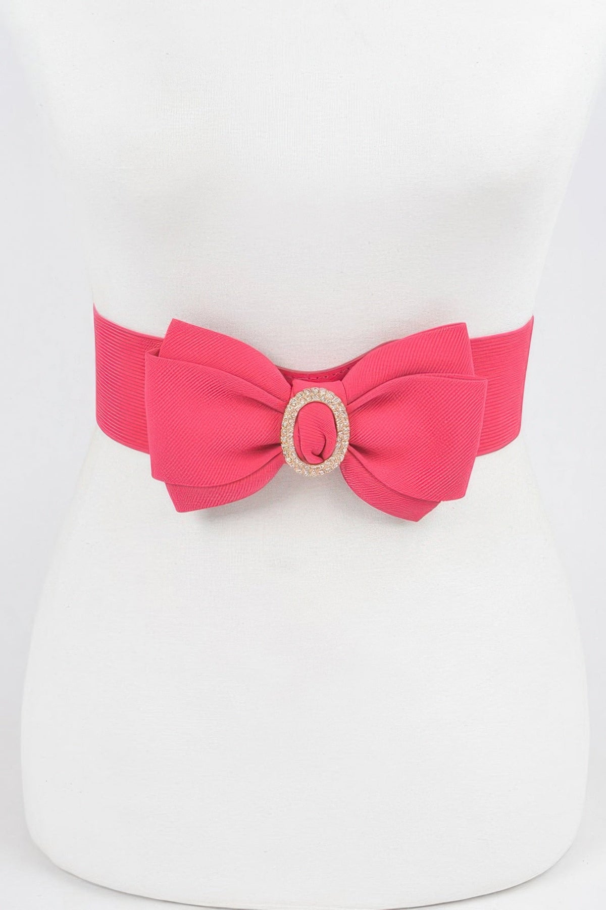 Rhinestone Bow Buckle Stretch Belt
