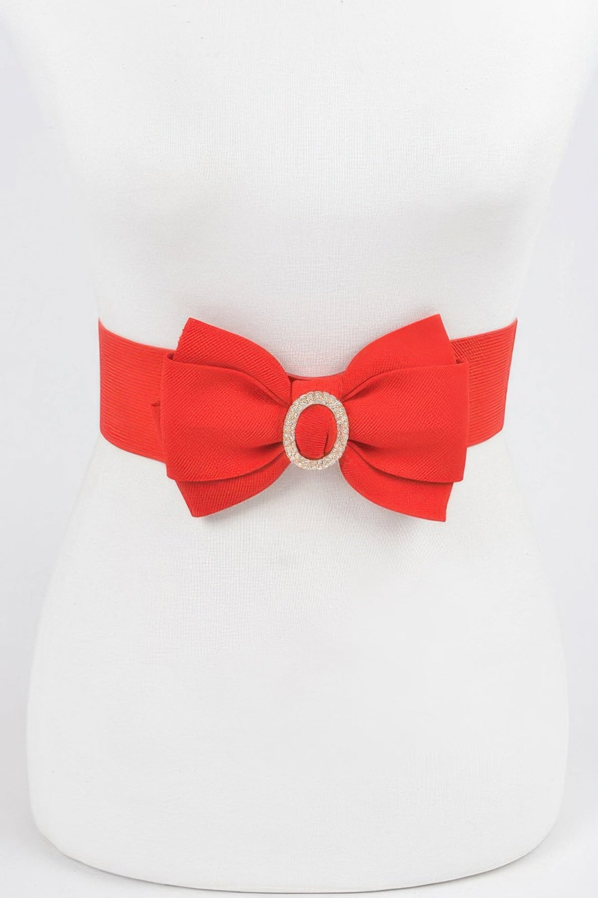 Rhinestone Bow Buckle Stretch Belt