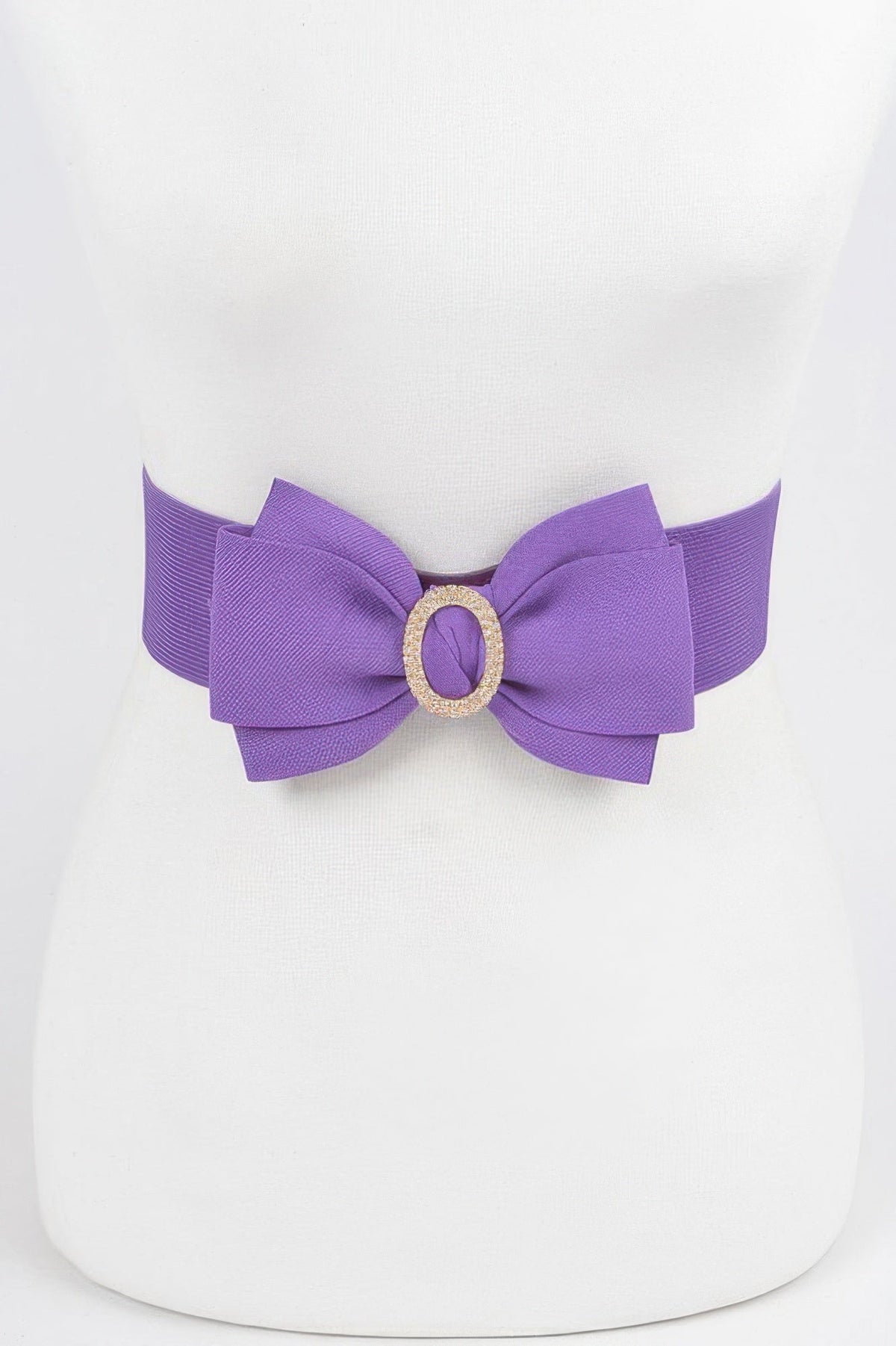 Rhinestone Bow Buckle Stretch Belt