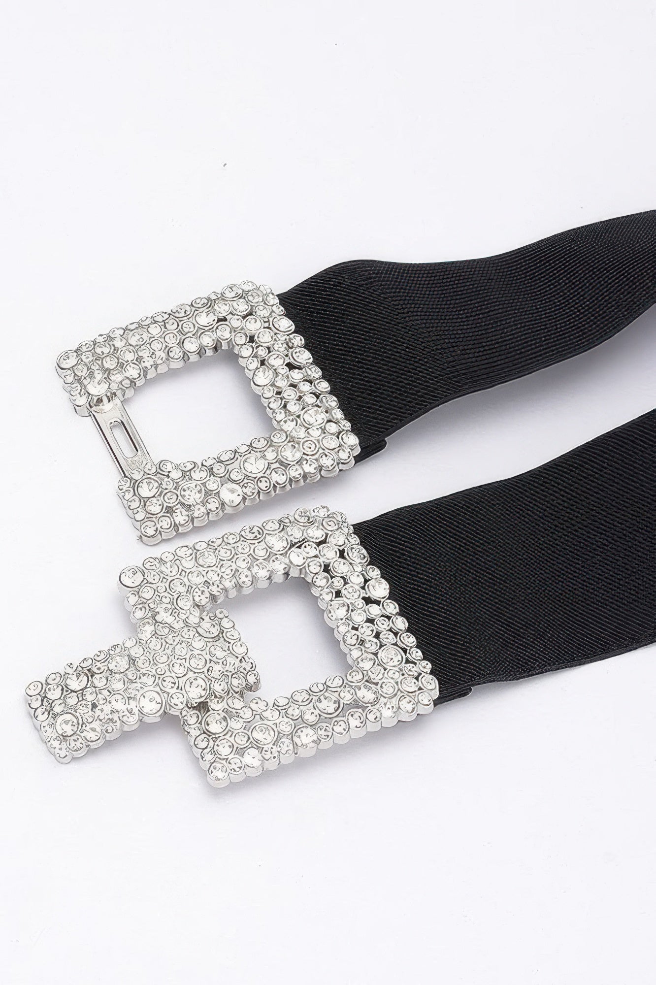 Rhinestone Buckle Elastic Belt