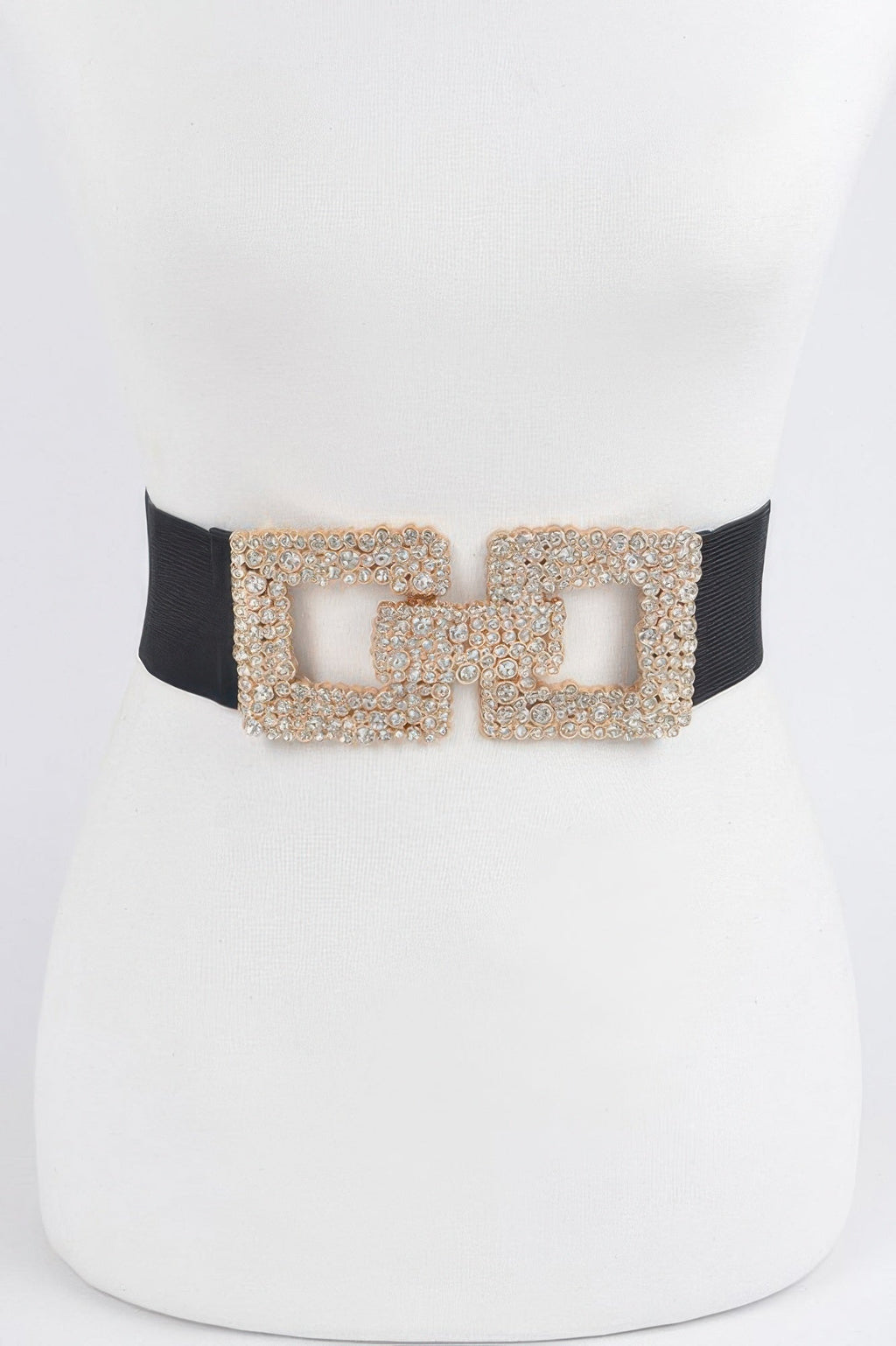 Rhinestone Buckle Elastic Belt