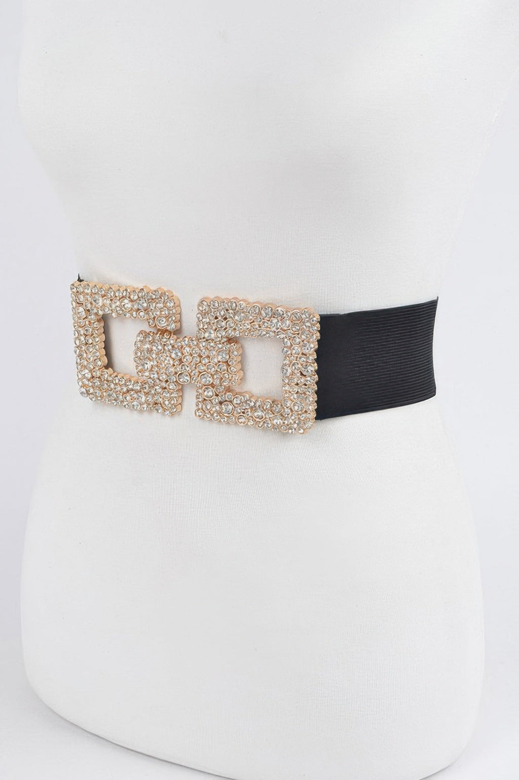 Rhinestone Buckle Elastic Belt