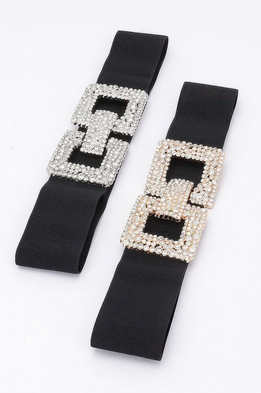 Rhinestone Buckle Elastic Belt
