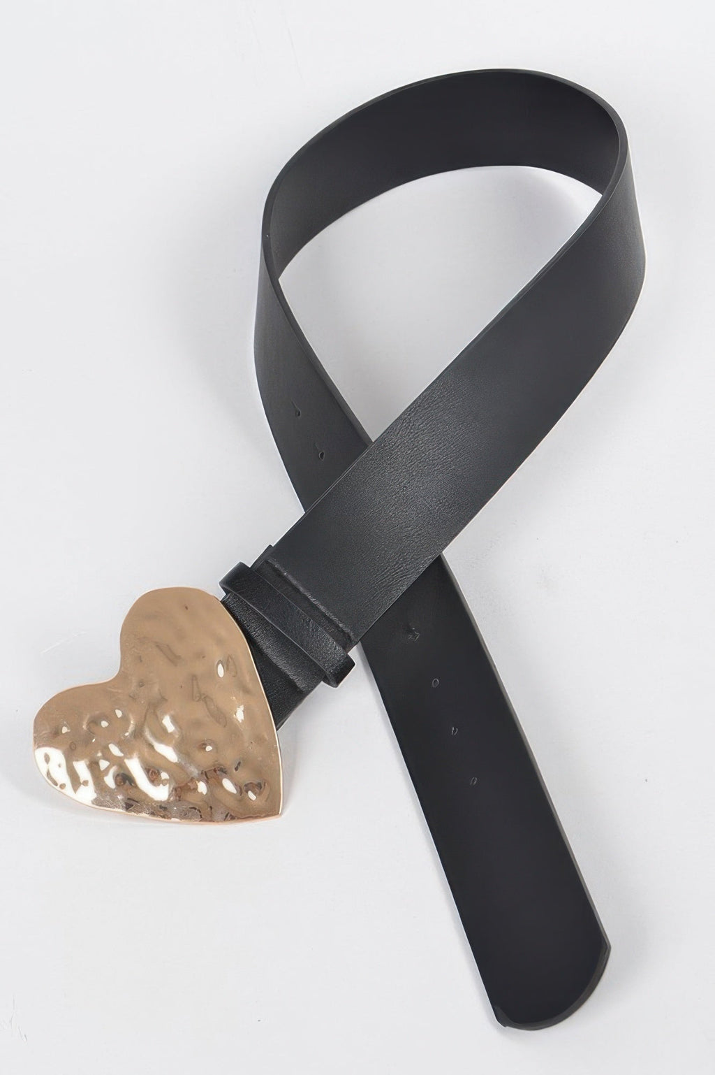 Hammered Heart Shape Buckle Belt