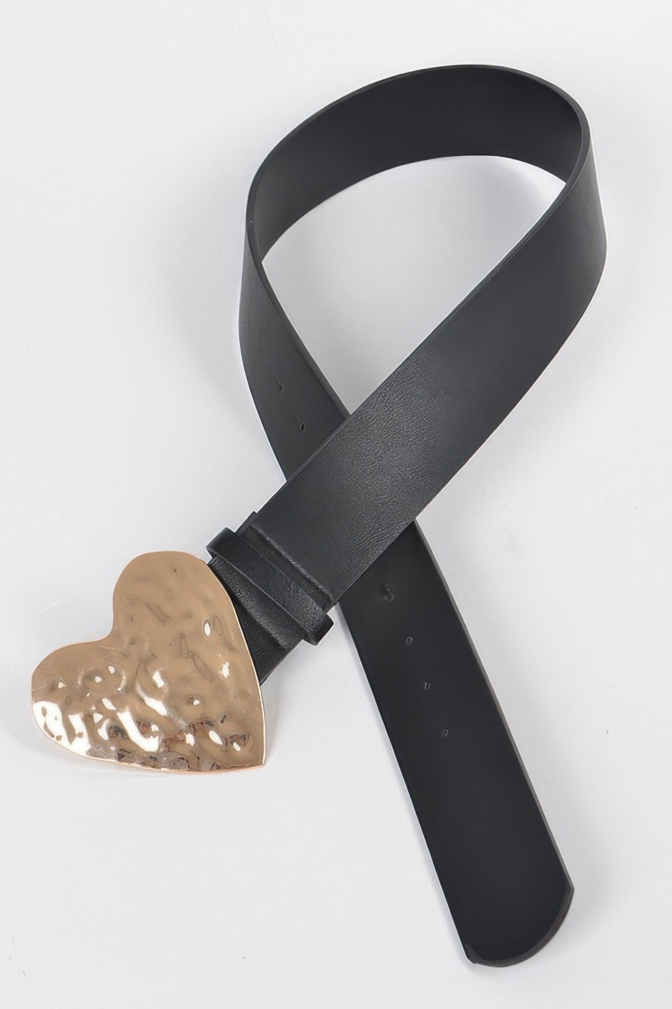 Hammered Heart Shape Buckle Belt