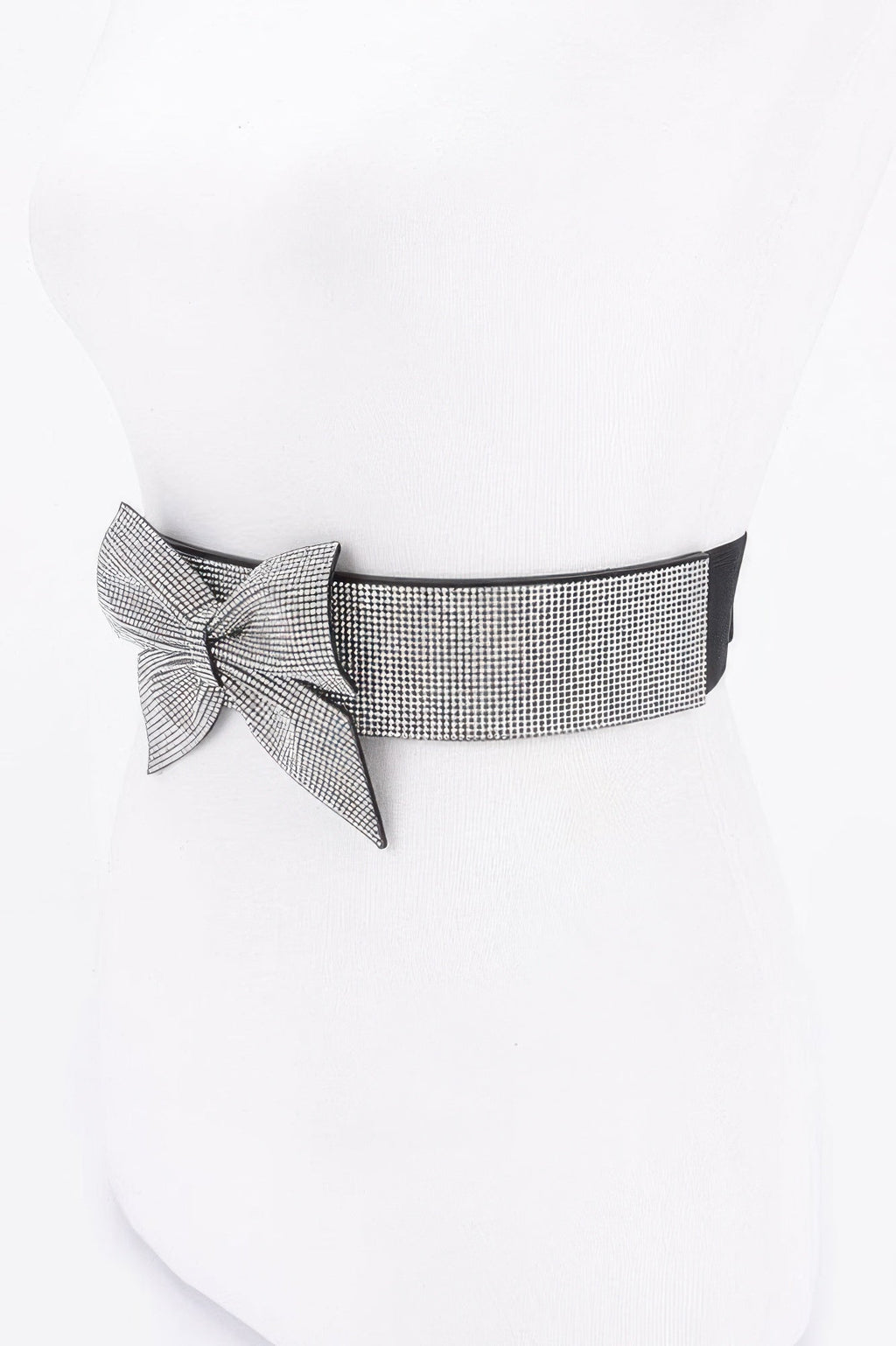 Rhinestone Ribbon Elastic Plus Size Belt