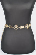 Metal Rhinestone Plus Size Chain Belt