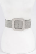 Rhinestone Buckle Plus Size Elastic Belt