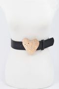 Hammered Heart Shape Buckle Plus Size Belt