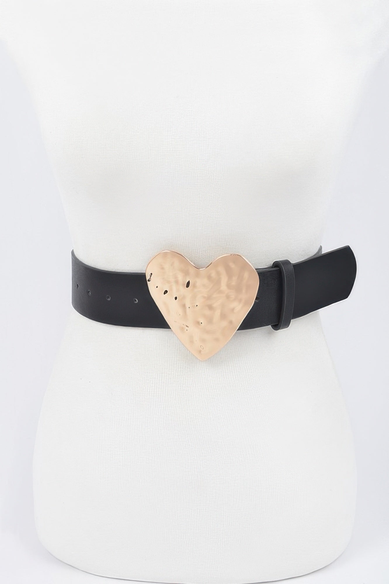 Hammered Heart Shape Buckle Plus Size Belt