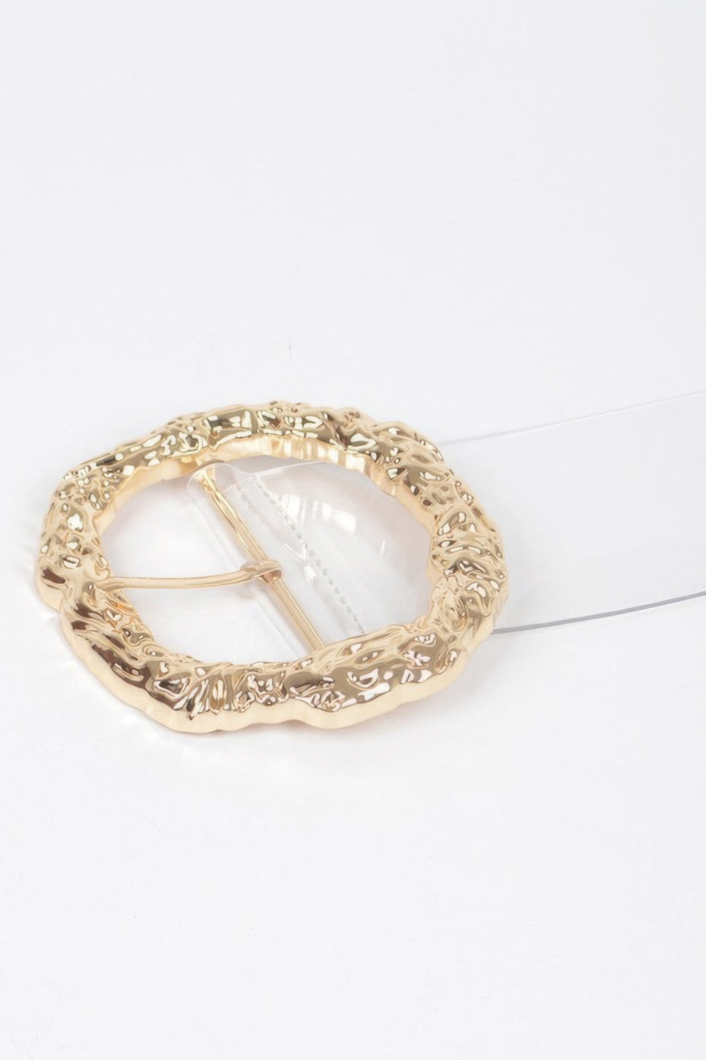 Big Vintage Round Metal Buckle Clear Plussize Belt