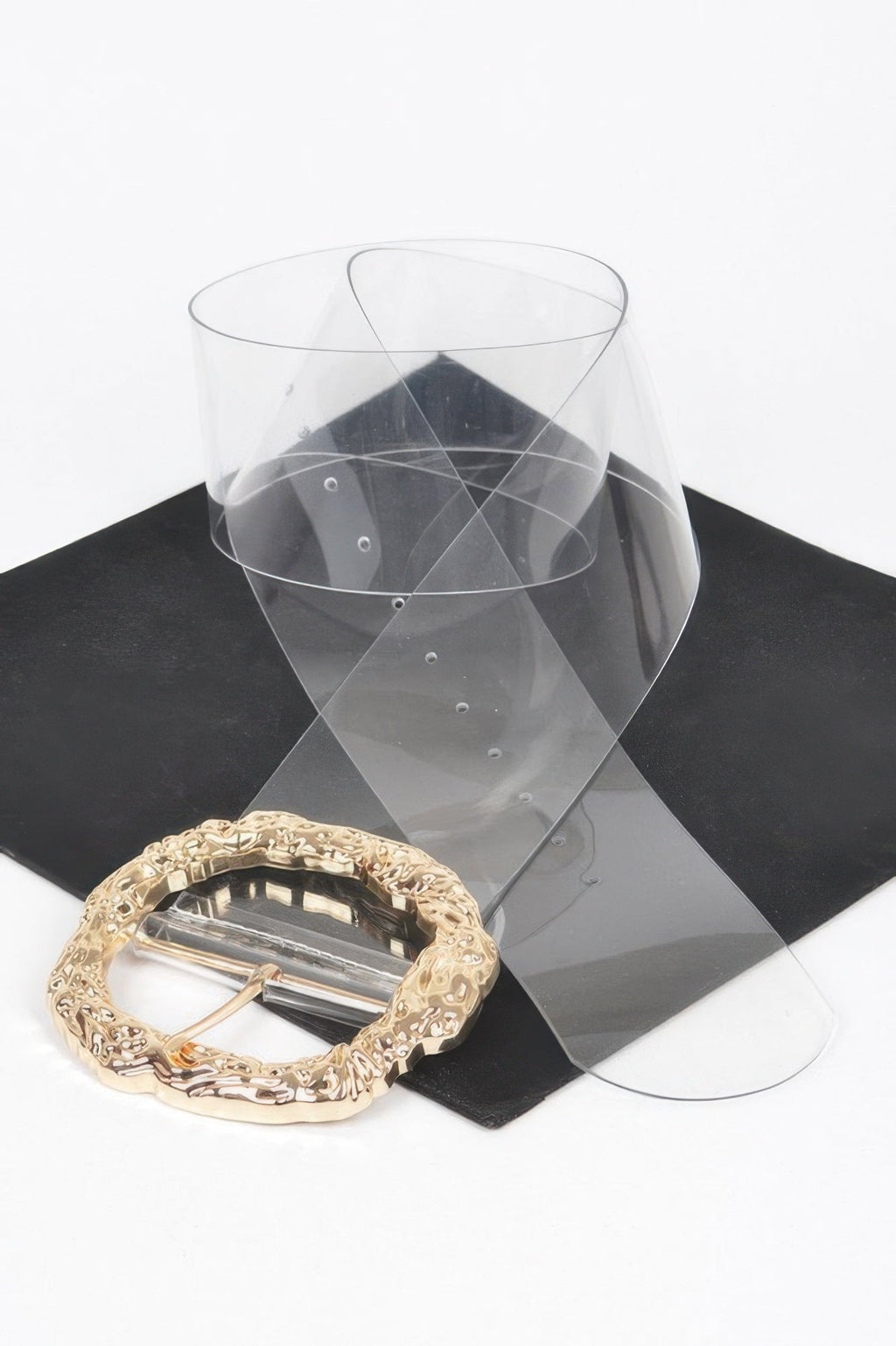 Big Vintage Round Metal Buckle Clear Plussize Belt