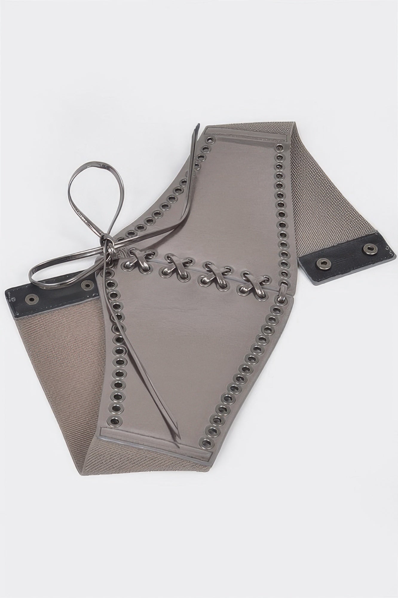 Faux Leather Eyelet Corset Elastic Belt