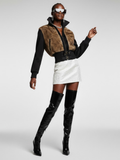 Women's Bomber Jacket with Faux Fur - CROWN HEIGHTS: New Collection COUTURE in BROOKLYN - BYMANYC ® New York