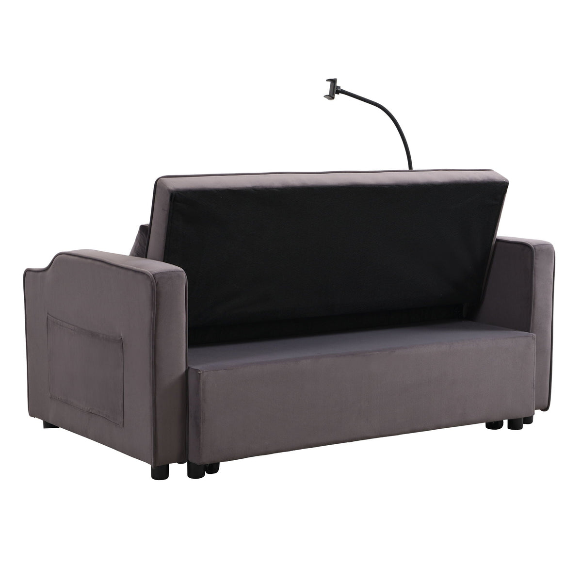 Modern Loveseat Futon Sofa with Pullout Bed and Adjustable Backrest - Multiple Colors