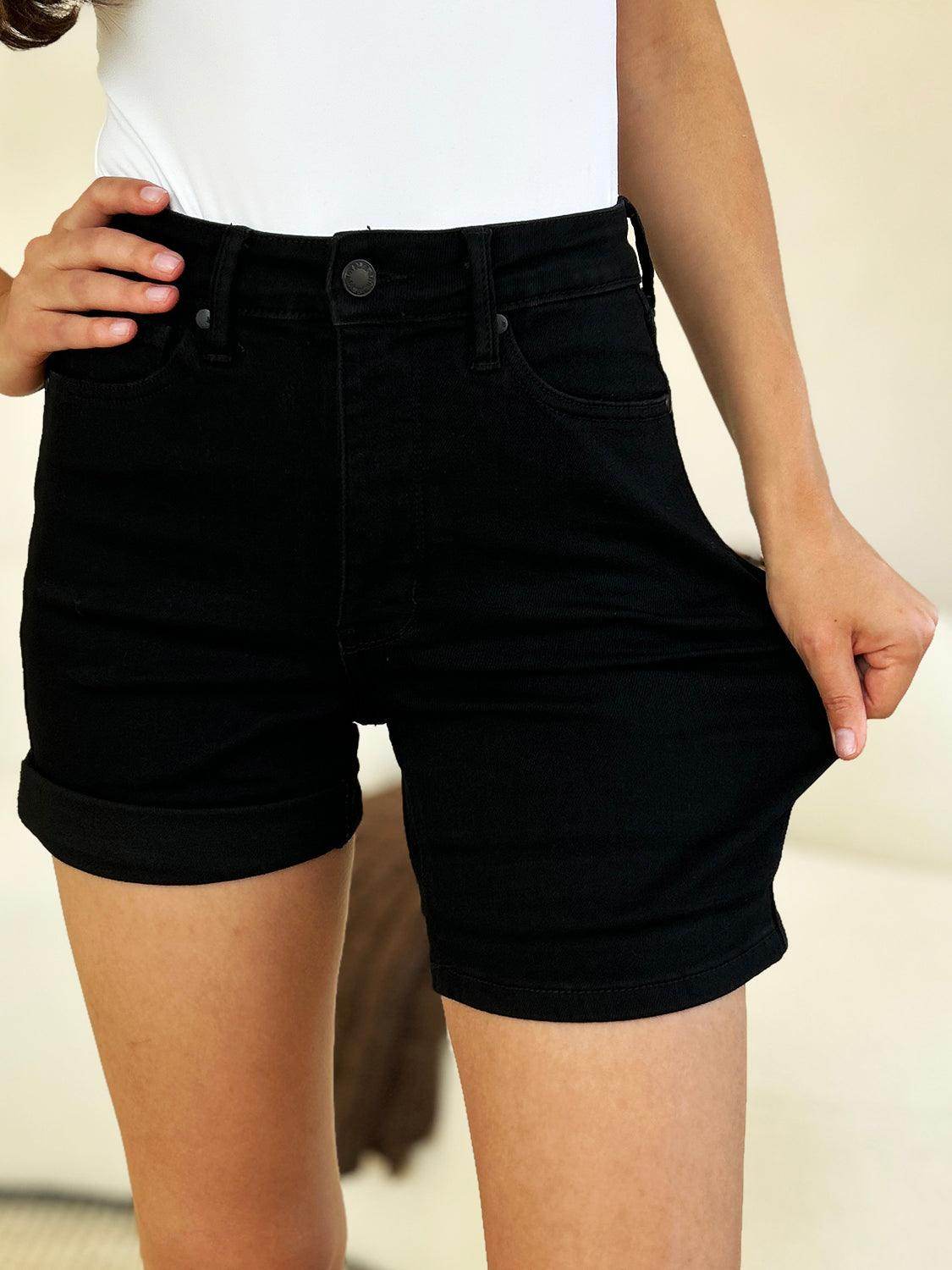 Judy Blue Full Size High Waist Tummy Control Cuffed Shorts