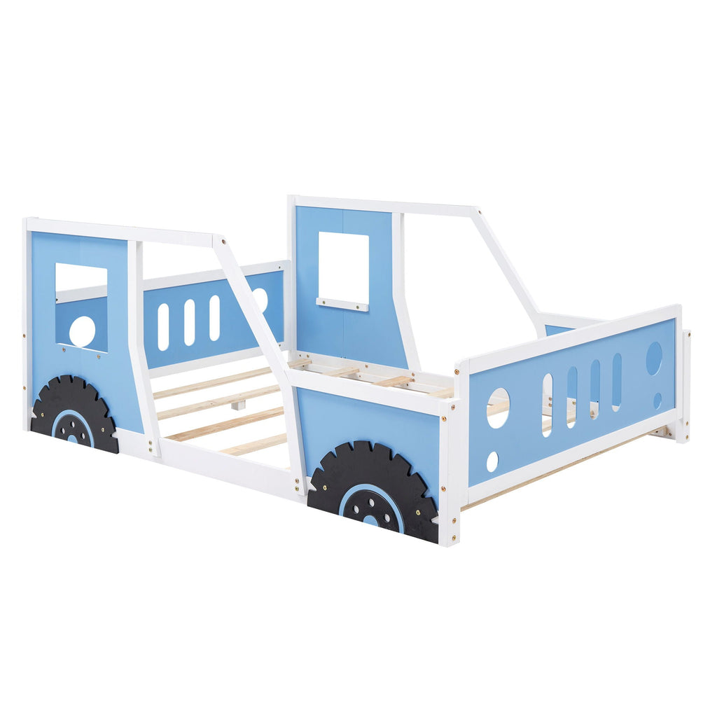 Classic Car Shaped Platform Bed with Wheels - Twin or Full Size